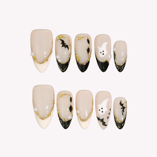 Sweet Tricks - Ersa Nails Nude Black PressOnNails
