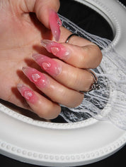 Sweetheart - Ersa Nails Red Pink Med Almond PressOnNails