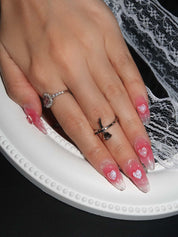 Sweetheart - Ersa Nails Red Pink Med Almond PressOnNails