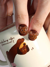 Teddy Bear - Ersa Nails Brown PressOnNails