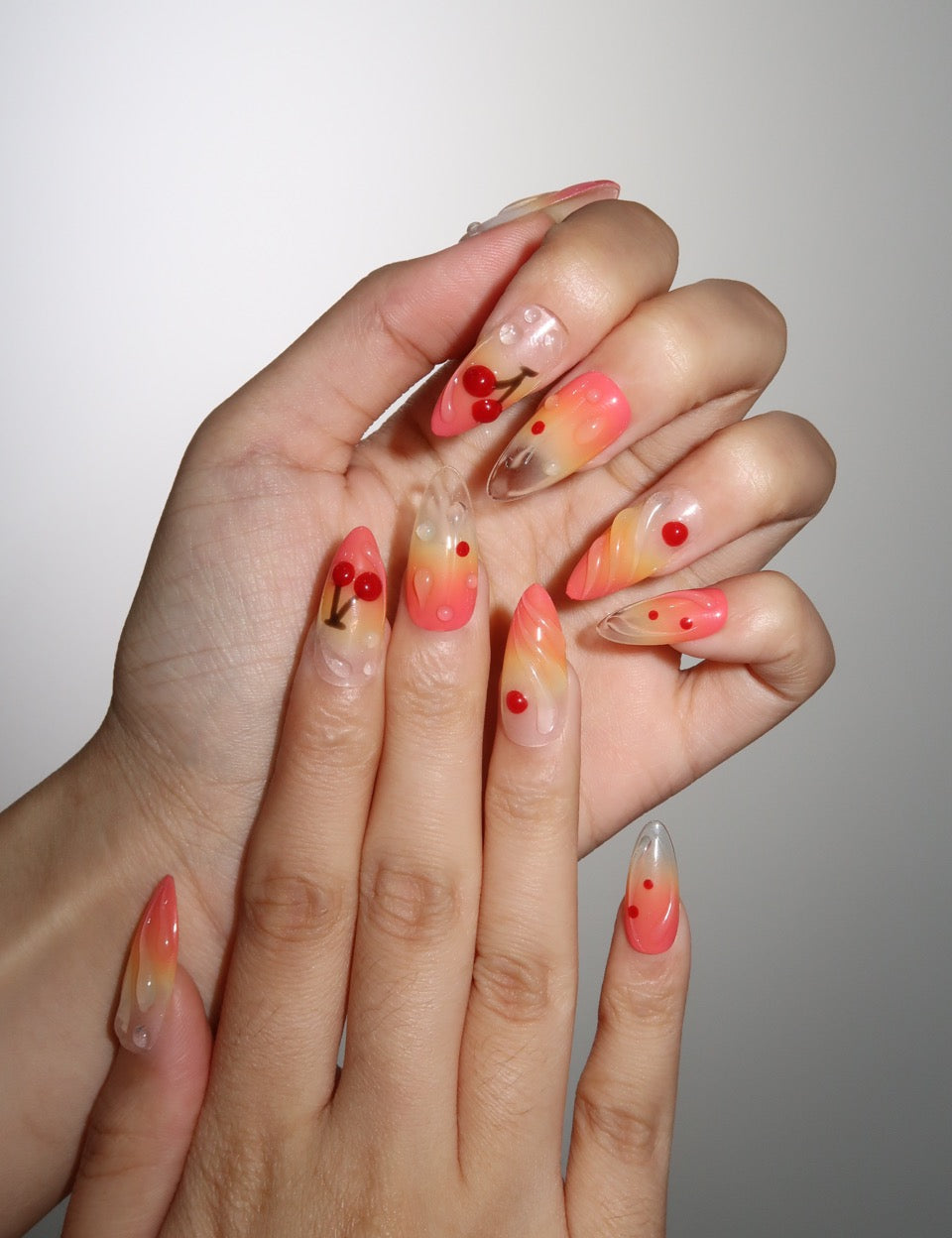 Tequila Sunrise - Ersa Nails Orange Red PressOnNails