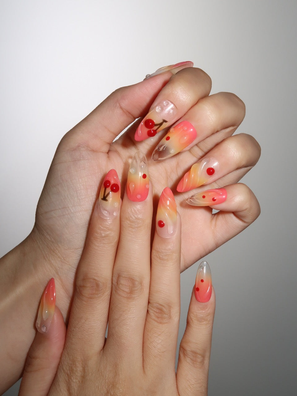 Tequila Sunrise - Ersa Nails Orange Red PressOnNails