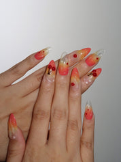 Tequila Sunrise - Ersa Nails Orange Red PressOnNails