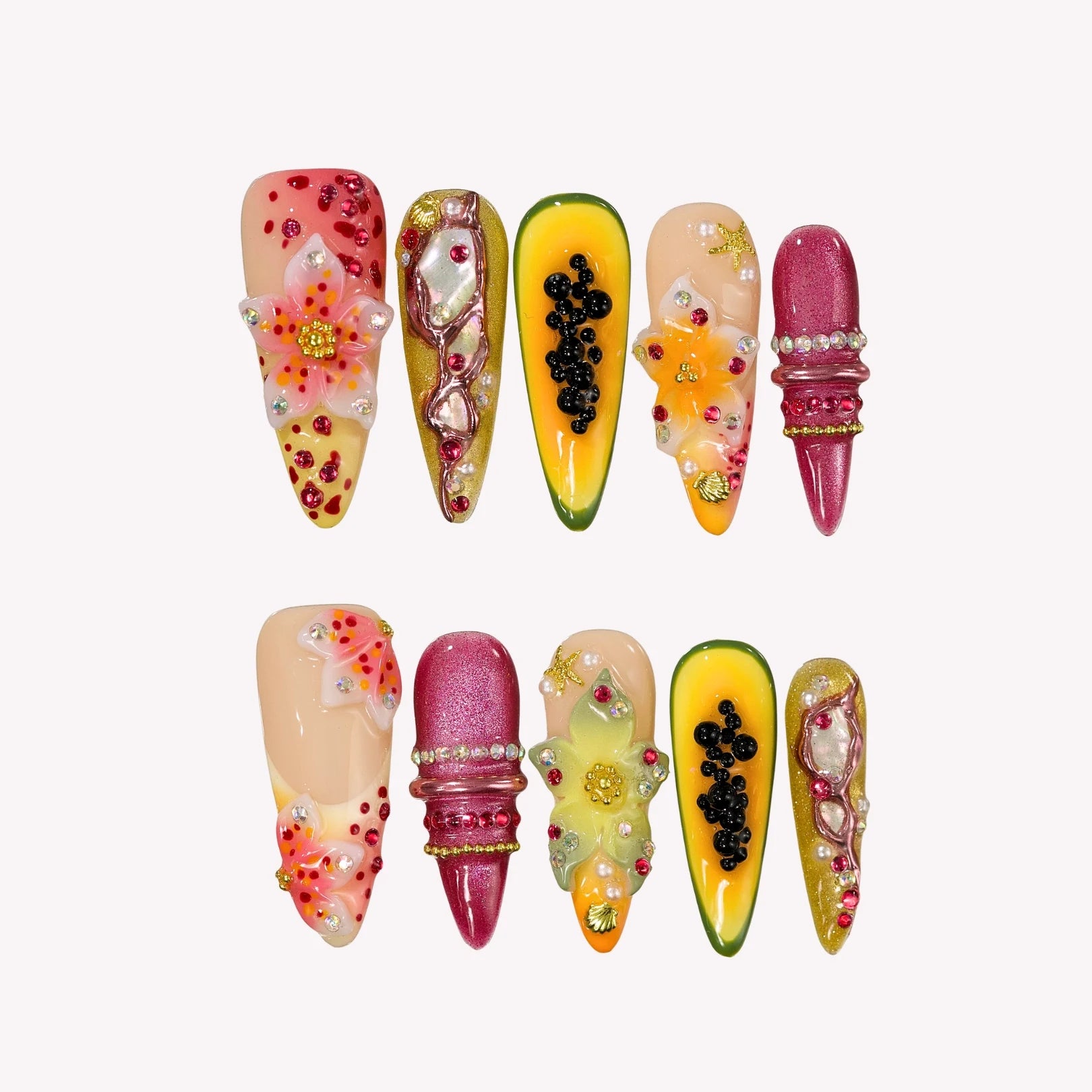 The Heat - Ersa Nails Yellow PressOnNails