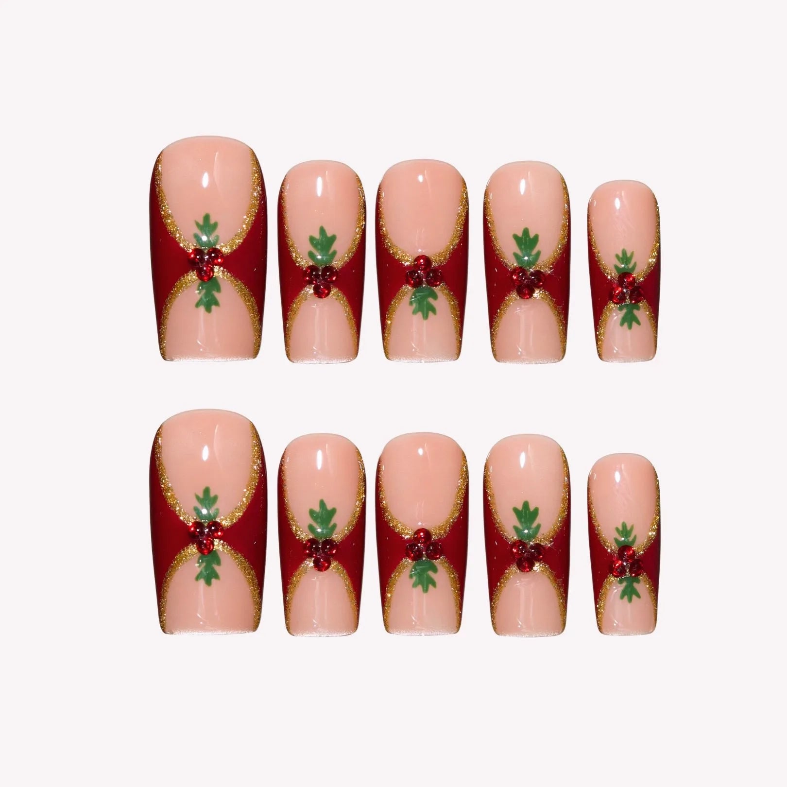 The Iconic- Ersa Nails NUDE RED PressOnNails
