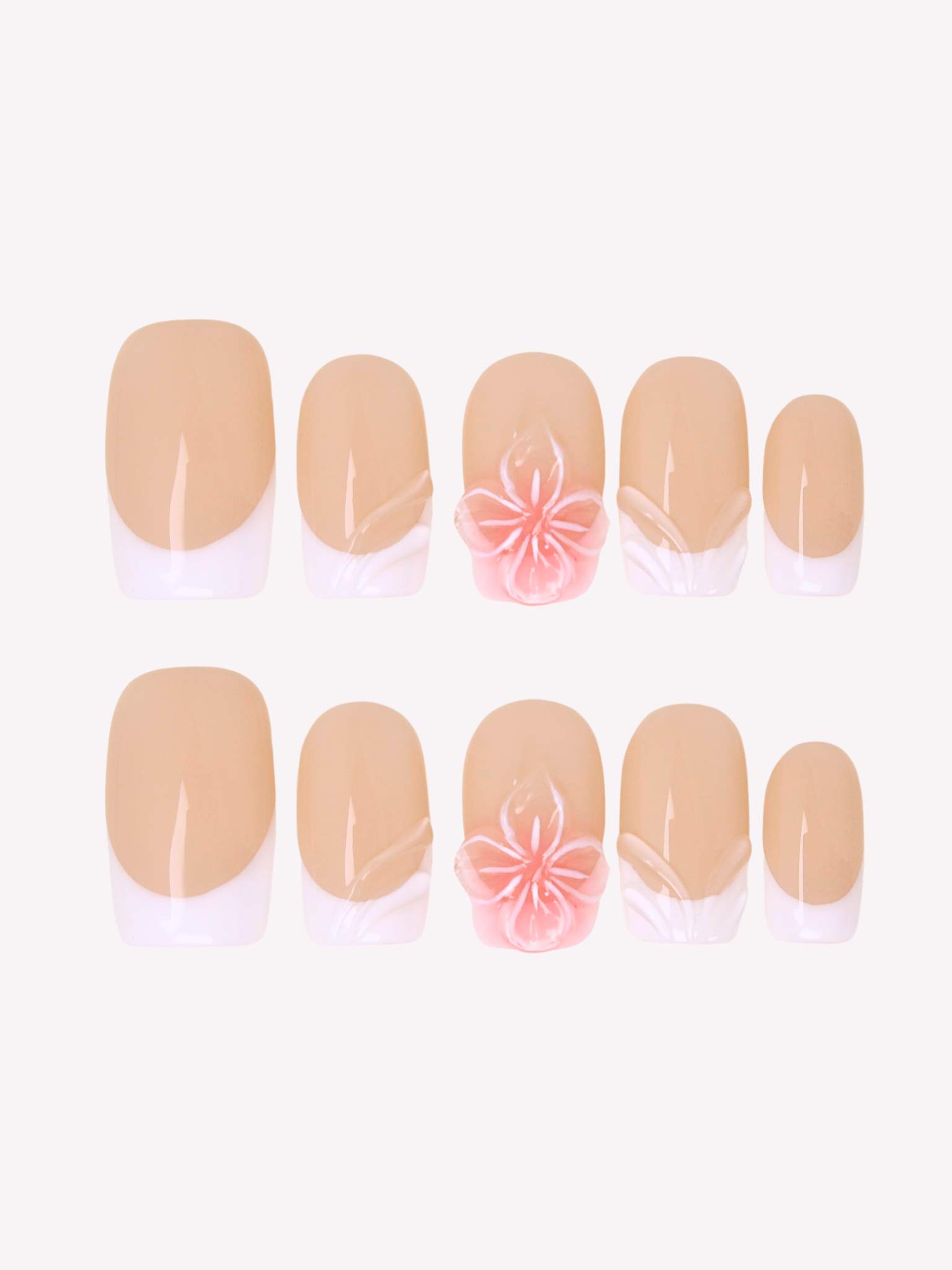 Timeless Beauty - Ersa Nails Nude White PressOnNails