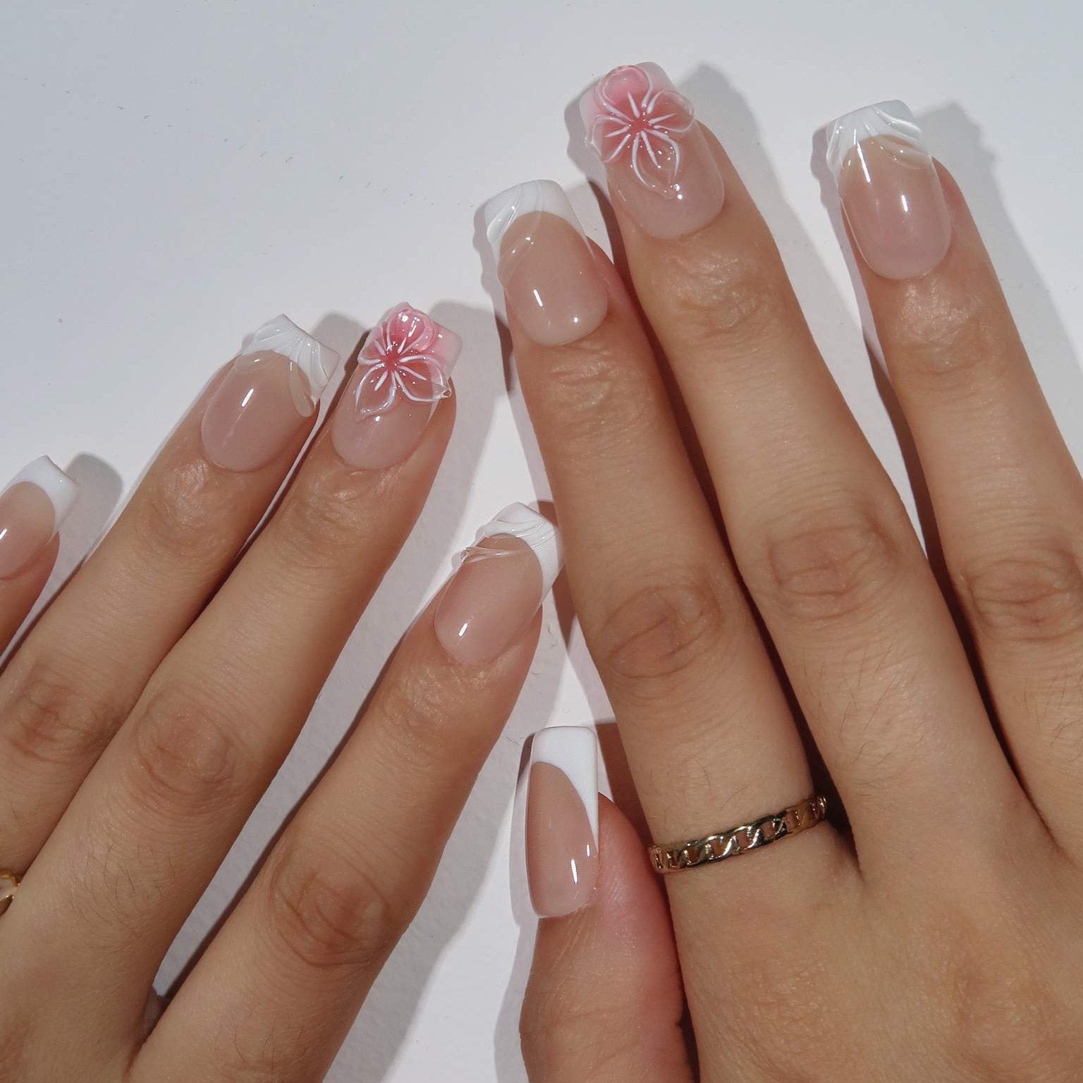 Timeless Beauty - Ersa Nails Nude White PressOnNails