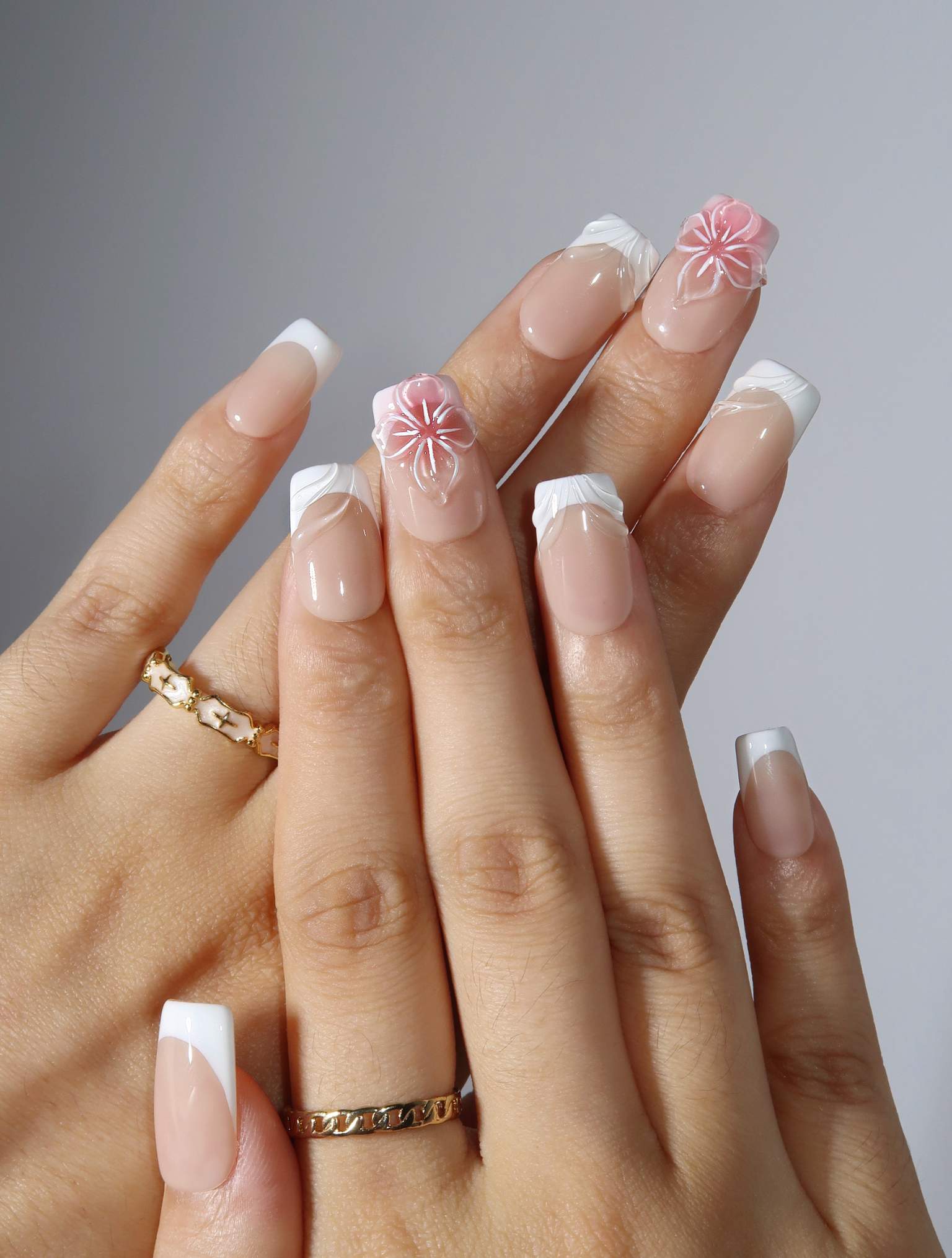 Timeless Beauty - Ersa Nails Nude White PressOnNails