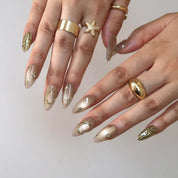 To The Moon - Ersa Nails Nude Gold PressOnNails