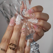 Tulip Fairy - Ersa Nails Pink White Gold PressOnNails