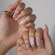 Tulip Fairy - Ersa Nails Pink White Gold PressOnNails