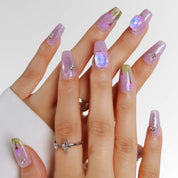 Tulip Wonderland - Ersa Nails Purple Short Coffin PressOnNails