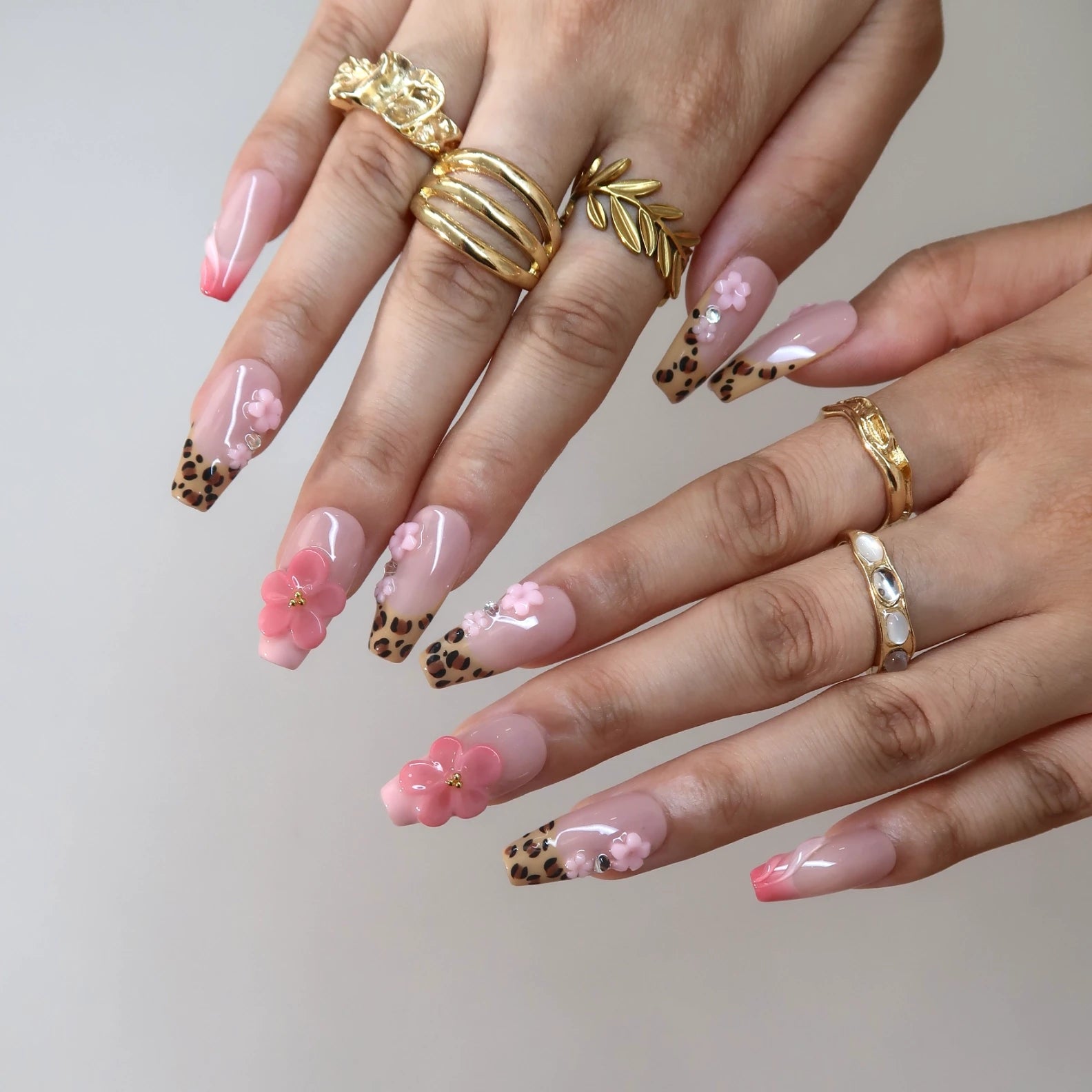 Undefined - Ersa Nails Pink Brown PressOnNails