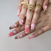 Undefined - Ersa Nails Pink Brown PressOnNails