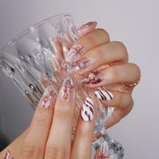 Under the Mistletoe - Ersa Nails Pink White PressOnNails