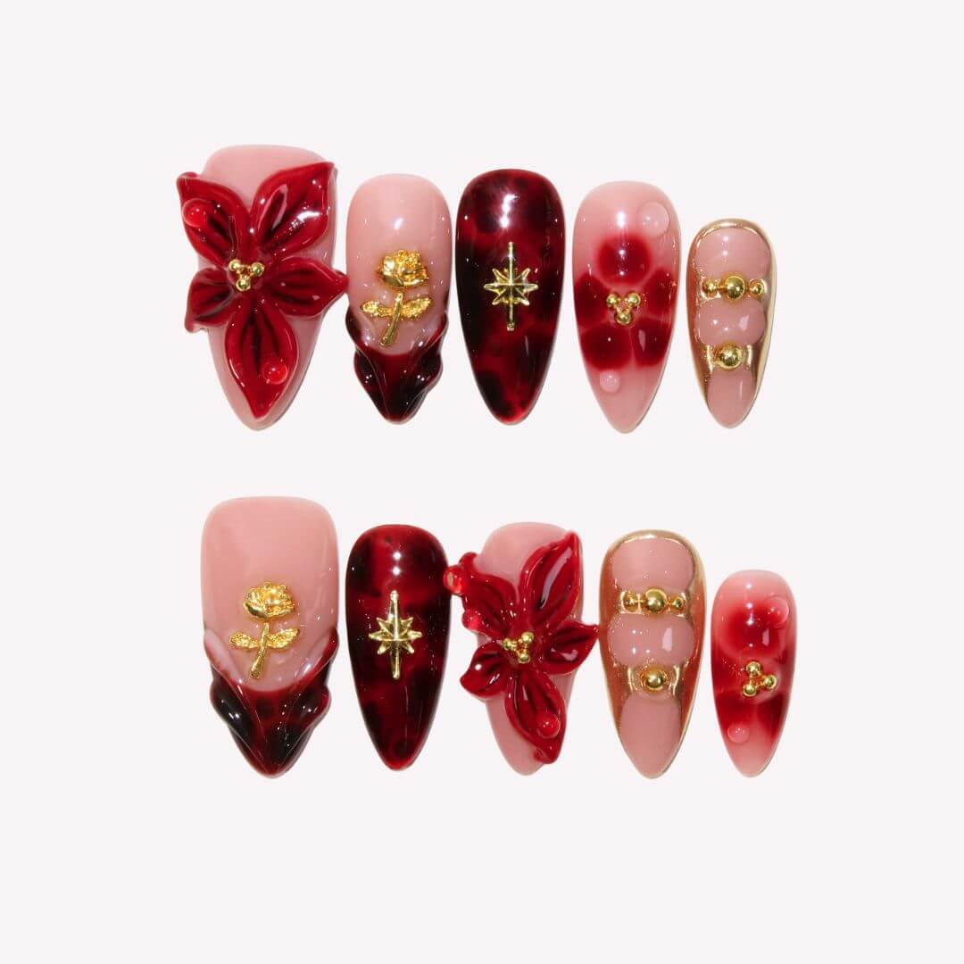 Velvet Rouge - Ersa Nails Nude Red PressOnNails