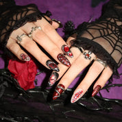 Venomous - Ersa Nails Red Silver PressOnNails