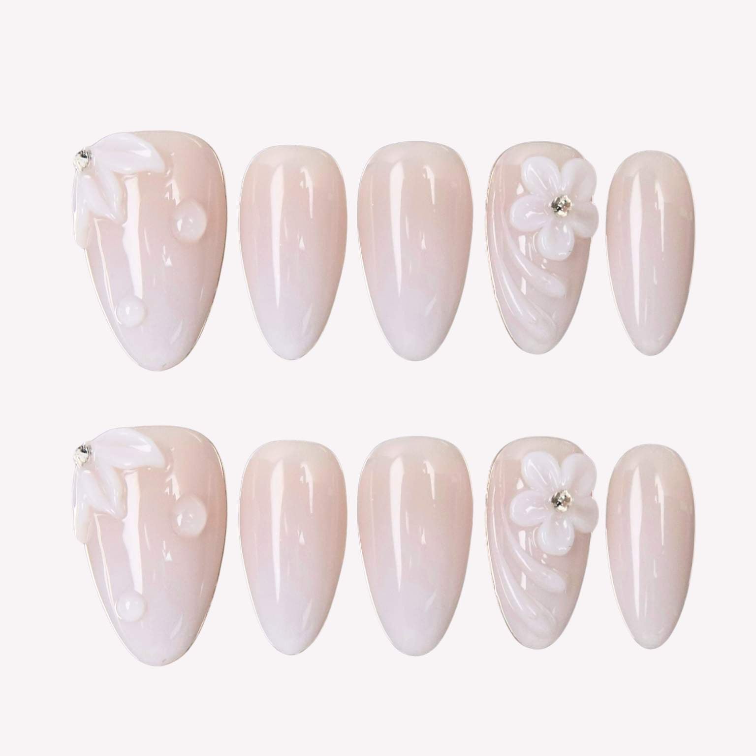 Venus - Ersa Nails White Nude Pink PressOnNails