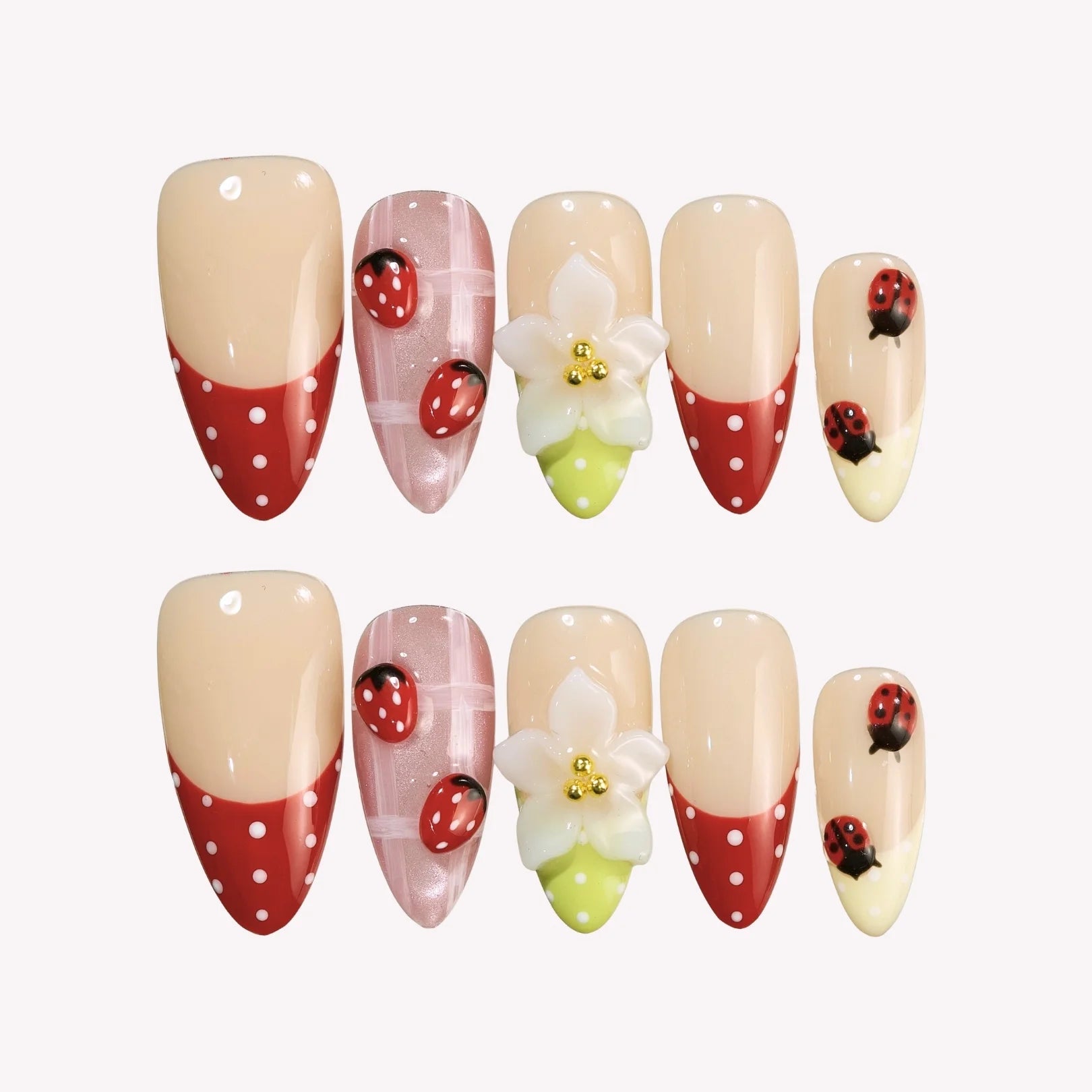 Vitality - Ersa Nails Nude Red Pink PressOnNails