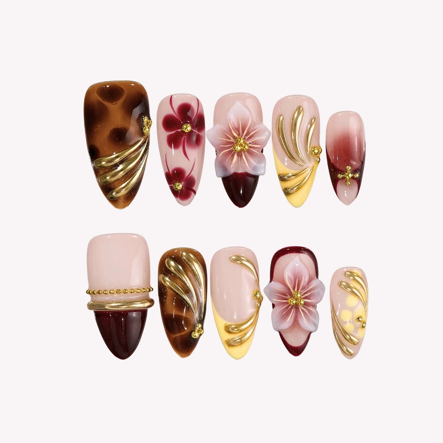 Warm Bloom - Ersa Nails Nude Red PressOnNails
