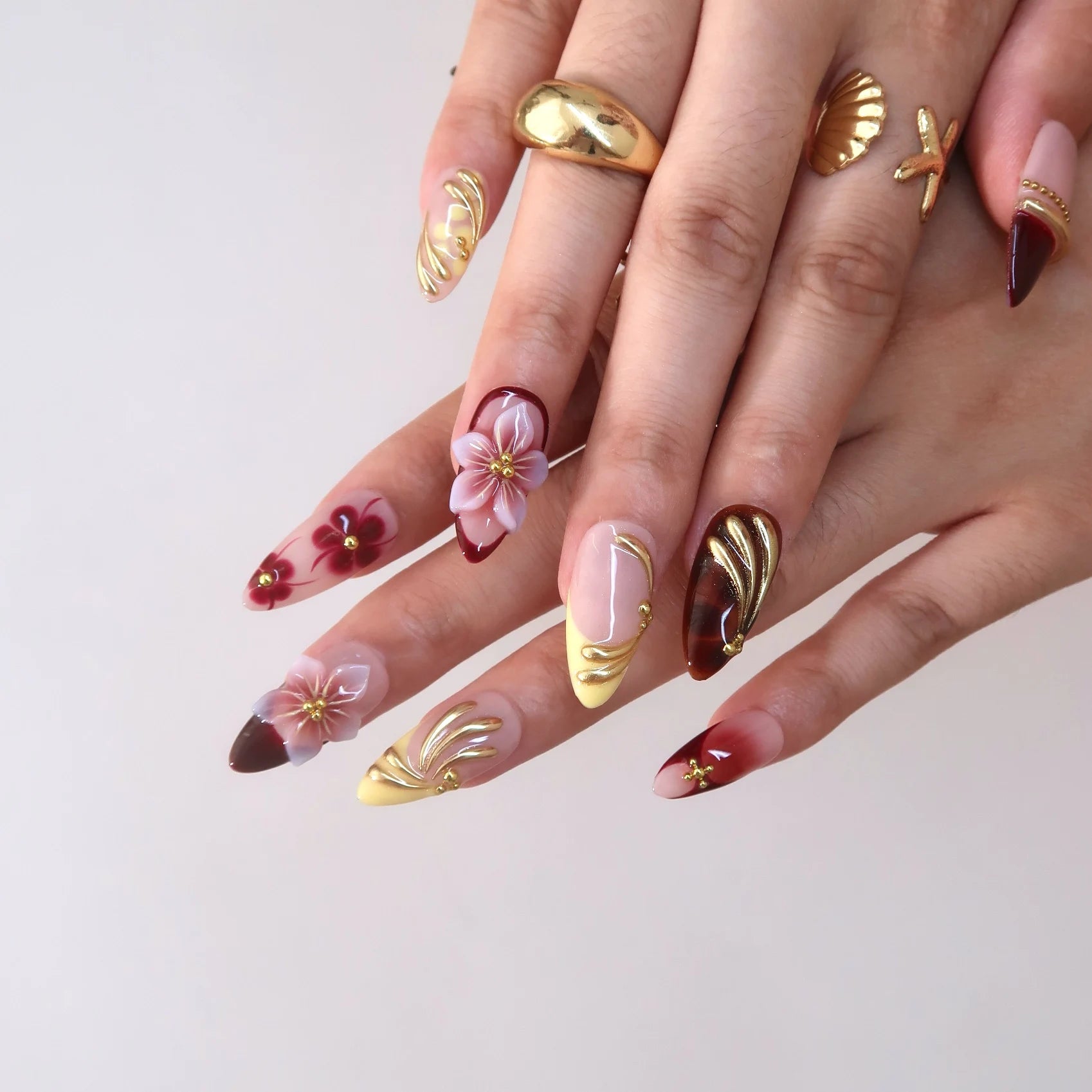 Warm Bloom - Ersa Nails Nude Red PressOnNails