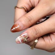 Warm Embrace- Ersa Nails Brown Gold PressOnNails