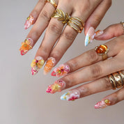 Warm & Colorful - Ersa Nails Orange Yellow PressOnNails