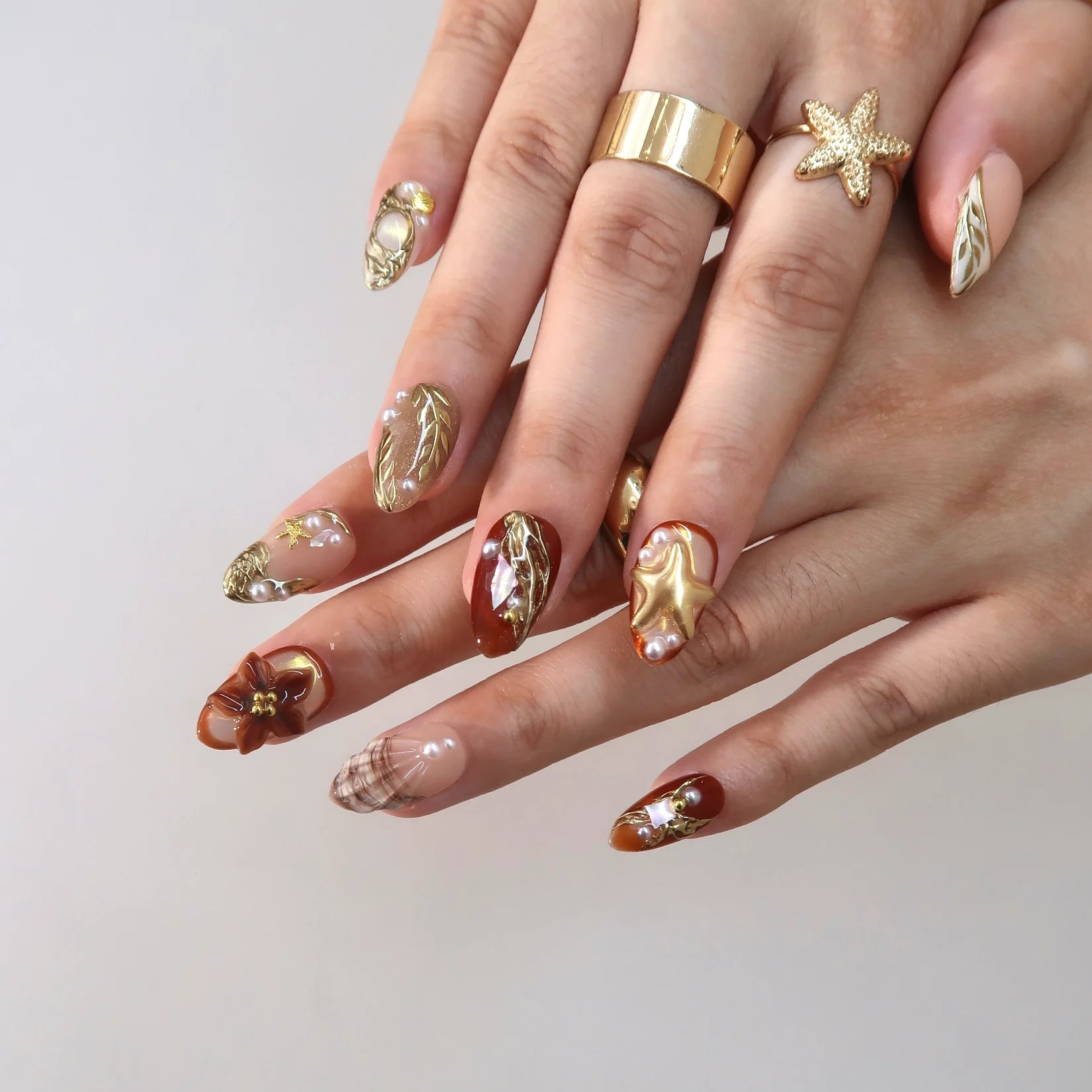 Warm & Cozy - Ersa Nails Nude Brown PressOnNails