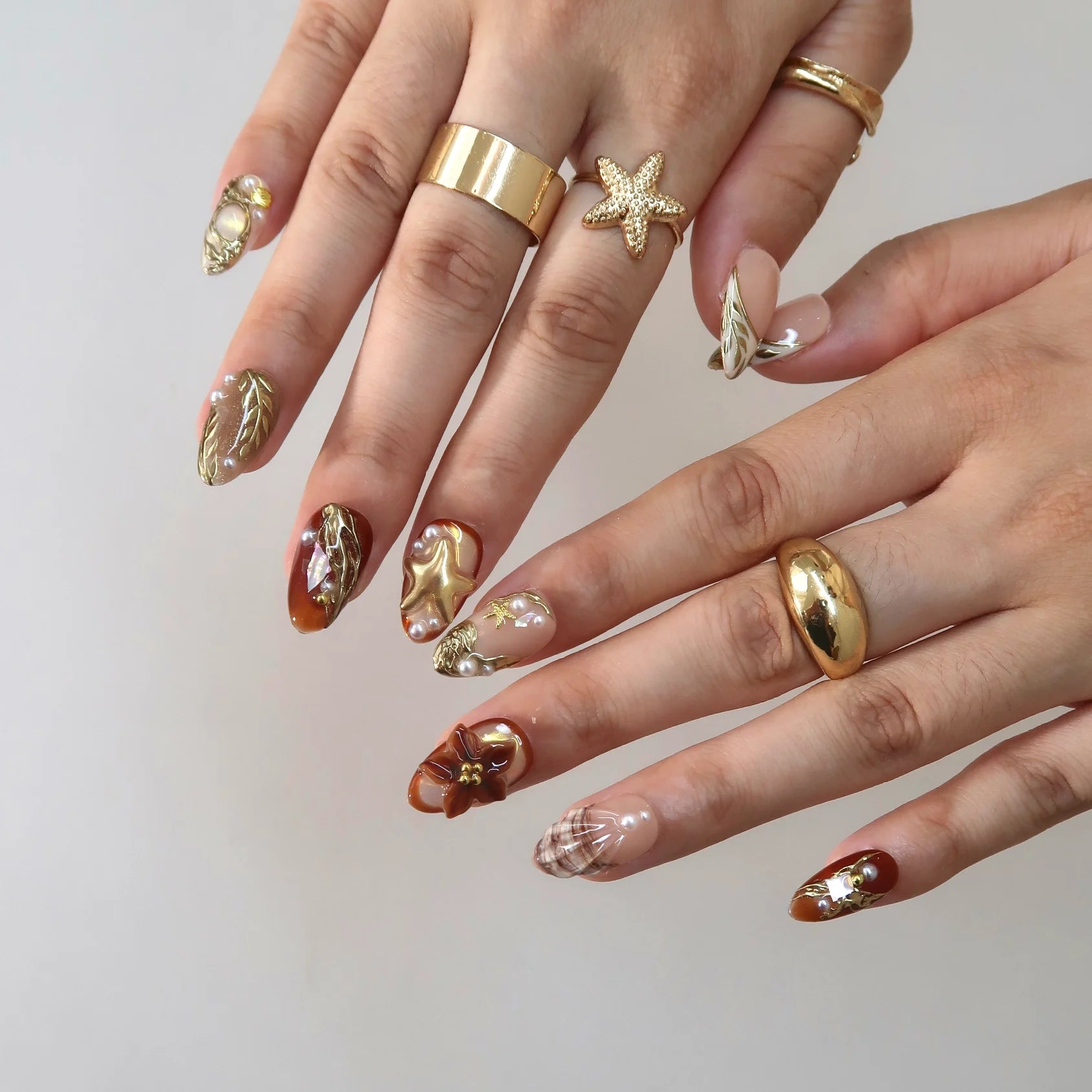 Warm & Cozy - Ersa Nails Nude Brown PressOnNails