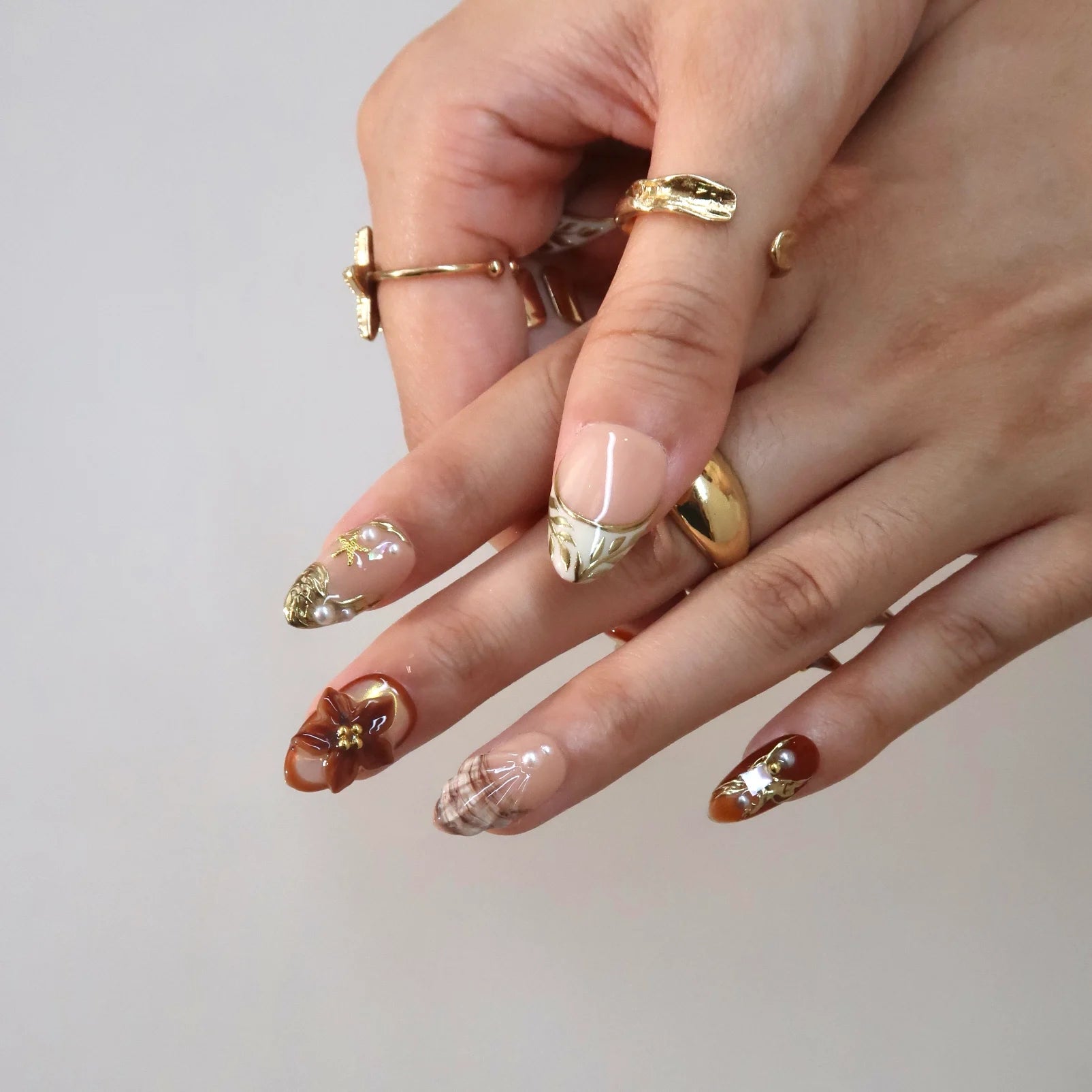 Warm & Cozy - Ersa Nails Nude Brown PressOnNails