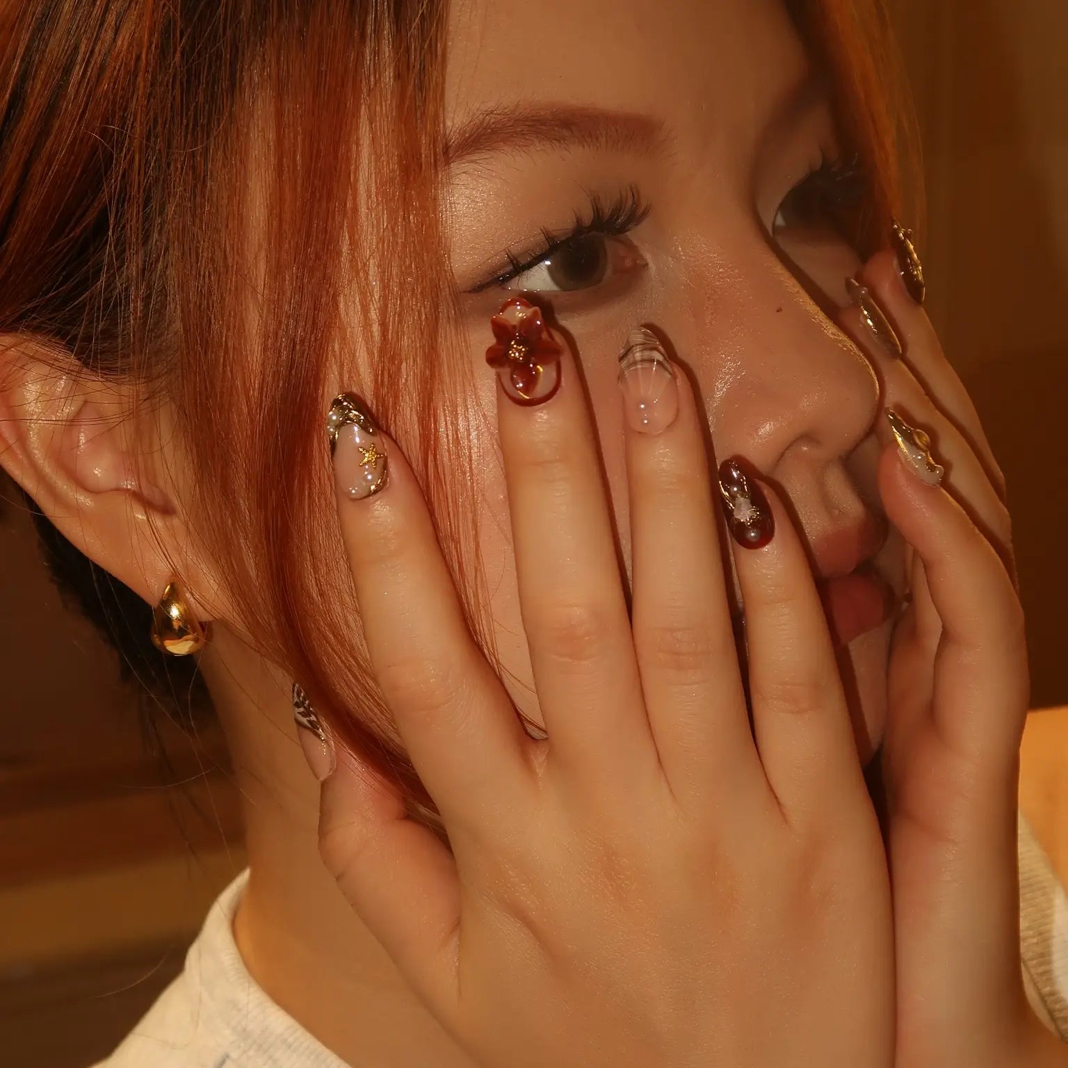 Warm & Cozy - Ersa Nails Nude Brown PressOnNails