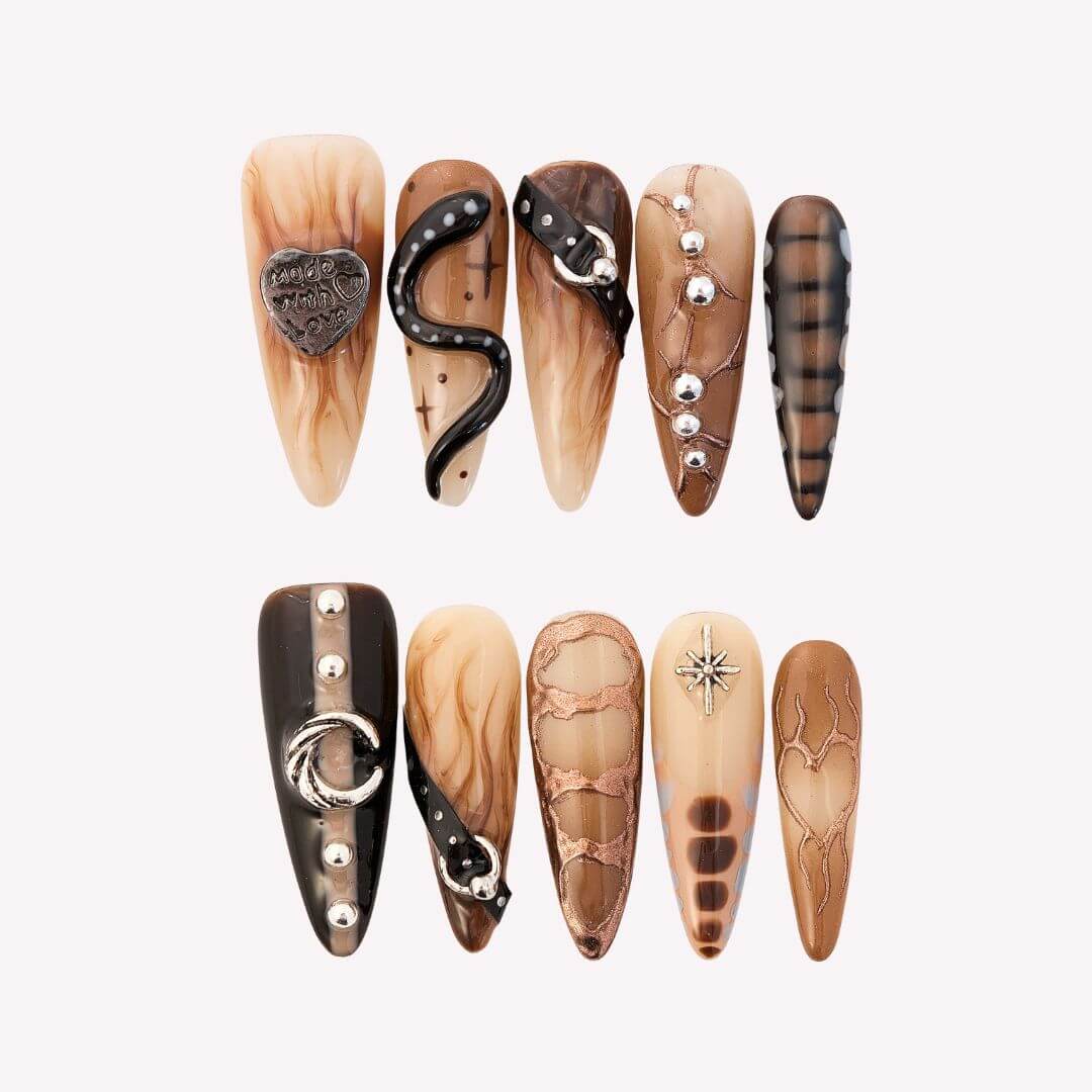 Wild Heart - Ersa Nails Nude Brown PressOnNails