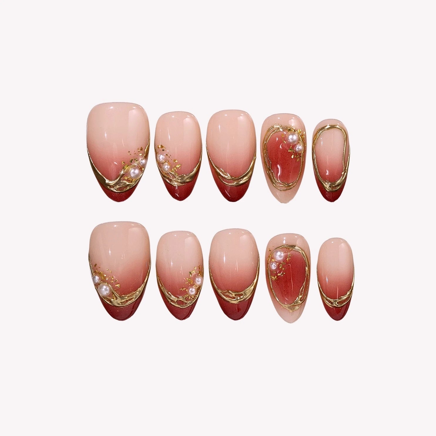 Wine O’Clock - Ersa Nails Nude Red PressOnNails