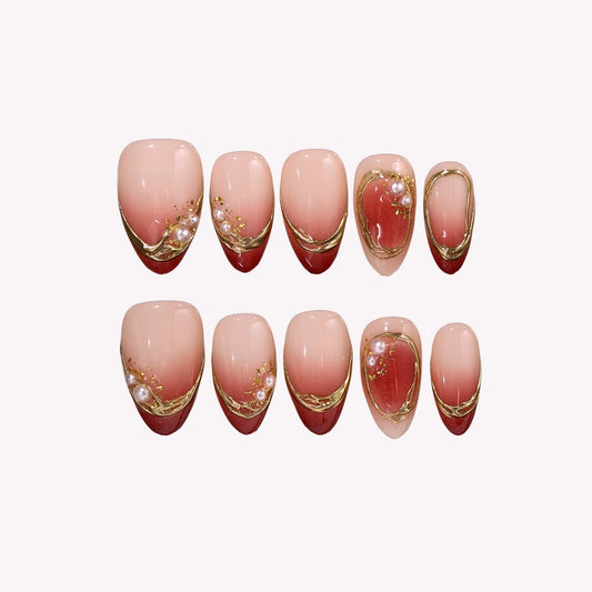 Wine O’Clock - Ersa Nails Nude Red PressOnNails