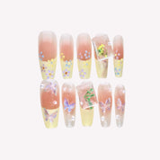 Wonder Flora - Ersa Nails Nude Pink Yellow PressOnNails